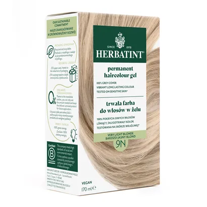 Farba do włosów Herbatint • trwała • 9N BARDZO JASNY BLOND • seria NATURALNA