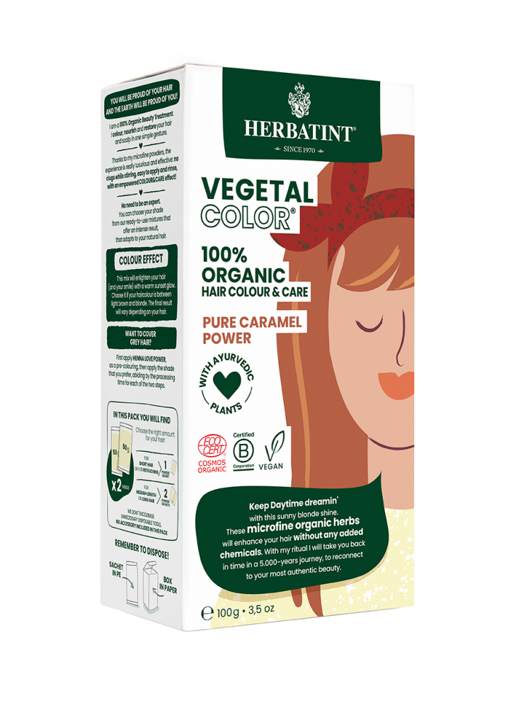 Farba do Włosów Herbatint Vegetal Color 100% ORGANIC Pure Caramel Power -  Czysty Karmel