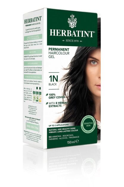 Farba do włosów Herbatint • trwała • 1N CZARNY  • seria NATURALNA