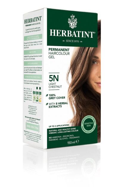Farba do włosów Herbatint • trwała • 5N JASNY KASZTAN • seria NATURALNA